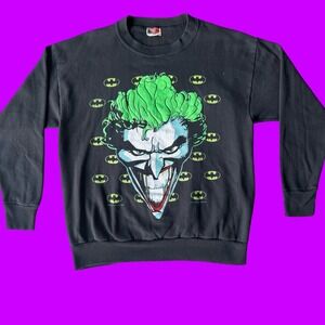 Vintage 1989 Batman Joker Sweatshirt XL Division‎ 1 USA Movie Promo Graphic Rare
